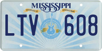 MS license plate LTV608