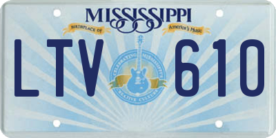 MS license plate LTV610