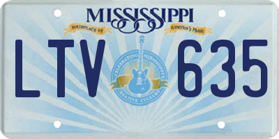 MS license plate LTV635
