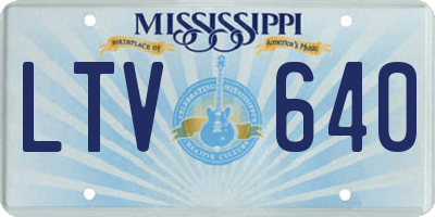 MS license plate LTV640