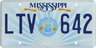 MS license plate LTV642