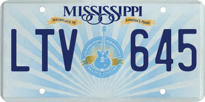 MS license plate LTV645