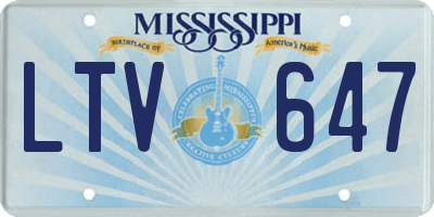MS license plate LTV647