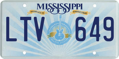 MS license plate LTV649
