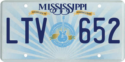 MS license plate LTV652