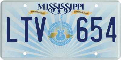 MS license plate LTV654