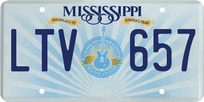 MS license plate LTV657