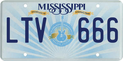 MS license plate LTV666