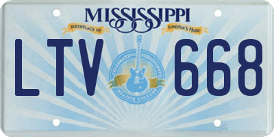MS license plate LTV668
