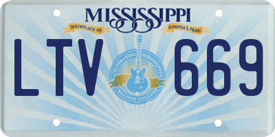MS license plate LTV669