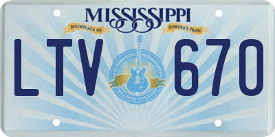 MS license plate LTV670