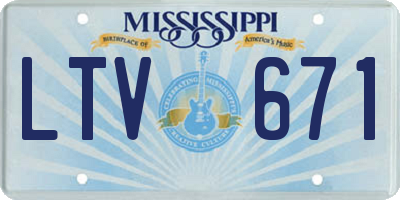 MS license plate LTV671