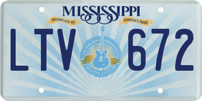 MS license plate LTV672