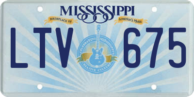 MS license plate LTV675