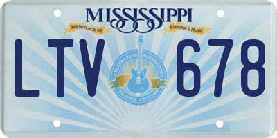MS license plate LTV678