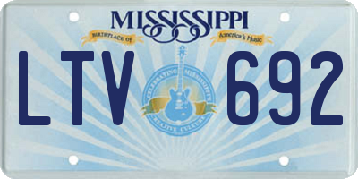 MS license plate LTV692