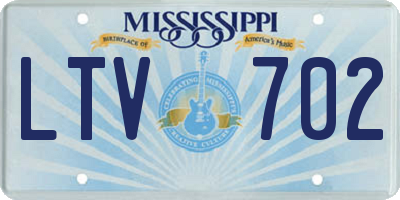 MS license plate LTV702