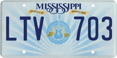 MS license plate LTV703