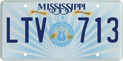 MS license plate LTV713