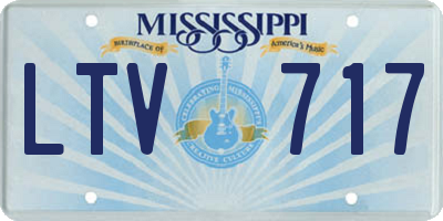 MS license plate LTV717