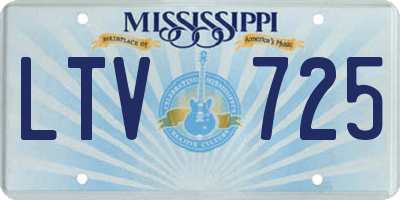 MS license plate LTV725