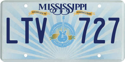 MS license plate LTV727