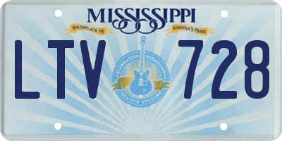 MS license plate LTV728