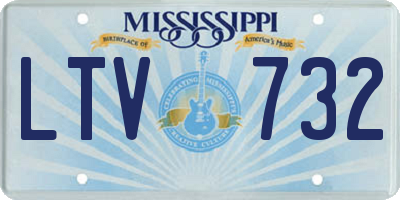 MS license plate LTV732