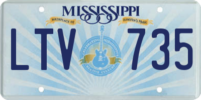 MS license plate LTV735