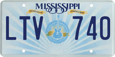 MS license plate LTV740