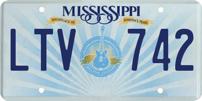 MS license plate LTV742