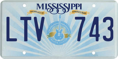 MS license plate LTV743