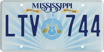 MS license plate LTV744