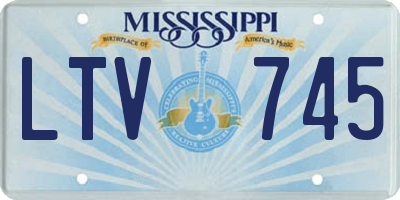 MS license plate LTV745