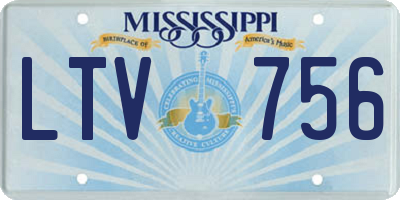 MS license plate LTV756