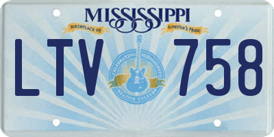 MS license plate LTV758