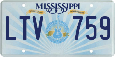 MS license plate LTV759