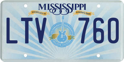 MS license plate LTV760