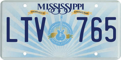 MS license plate LTV765