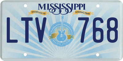 MS license plate LTV768