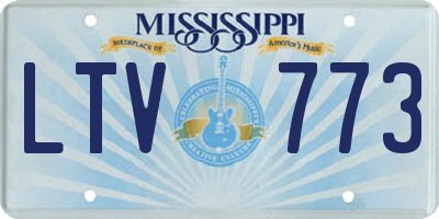 MS license plate LTV773