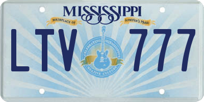 MS license plate LTV777
