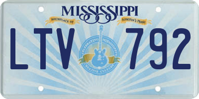 MS license plate LTV792