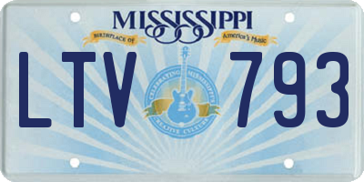MS license plate LTV793