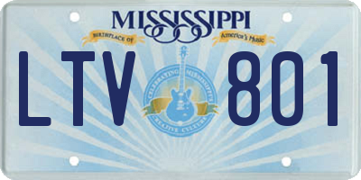 MS license plate LTV801