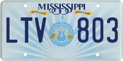 MS license plate LTV803