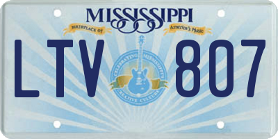MS license plate LTV807