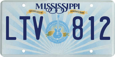 MS license plate LTV812