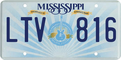 MS license plate LTV816