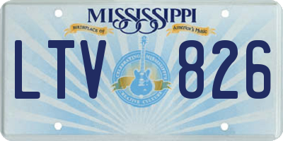 MS license plate LTV826